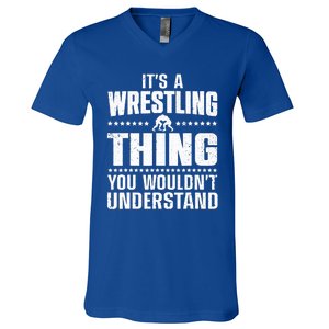 Cool Wrestling Wrestler Coach Wrestle Sports V-Neck T-Shirt