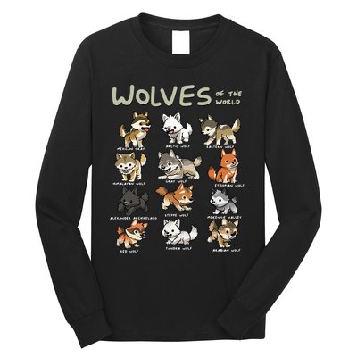 Chibi Wolf Wolves Animals Of The World Wolf Lover Long Sleeve Shirt