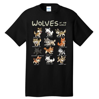 Chibi Wolf Wolves Animals Of The World Wolf Lover Tall T-Shirt