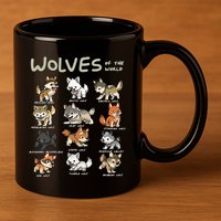 Chibi Wolf Wolves Animals Of The World Wolf Lover 11oz C Handle Ceramic Mug