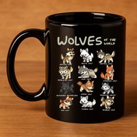 Chibi Wolf Wolves Animals Of The World Wolf Lover 11oz C Handle Ceramic Mug