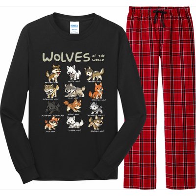 Chibi Wolf Wolves Animals Of The World Wolf Lover Long Sleeve Pajama Set