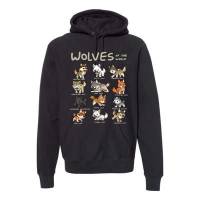 Chibi Wolf Wolves Animals Of The World Wolf Lover Premium Hoodie