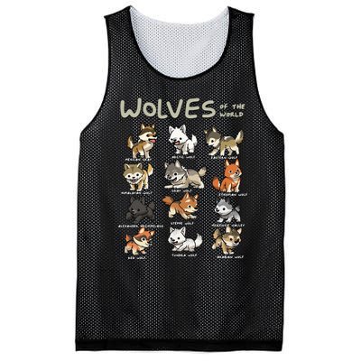 Chibi Wolf Wolves Animals Of The World Wolf Lover Mesh Reversible Basketball Jersey Tank