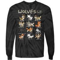 Chibi Wolf Wolves Animals Of The World Wolf Lover Tie-Dye Long Sleeve Shirt