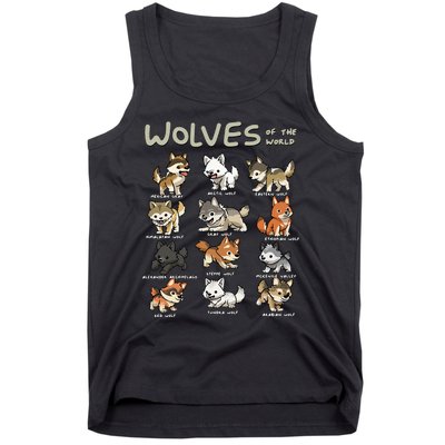 Chibi Wolf Wolves Animals Of The World Wolf Lover Tank Top