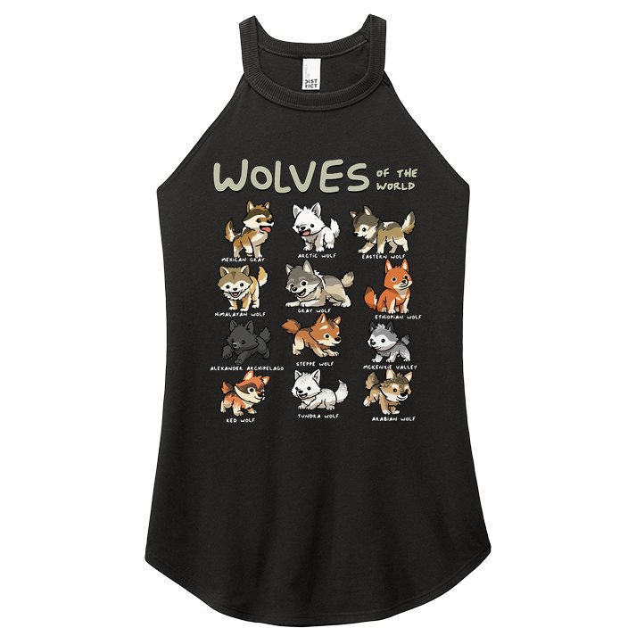 Chibi Wolf Wolves Animals Of The World Wolf Lover Women's Perfect Tri Rocker Tank