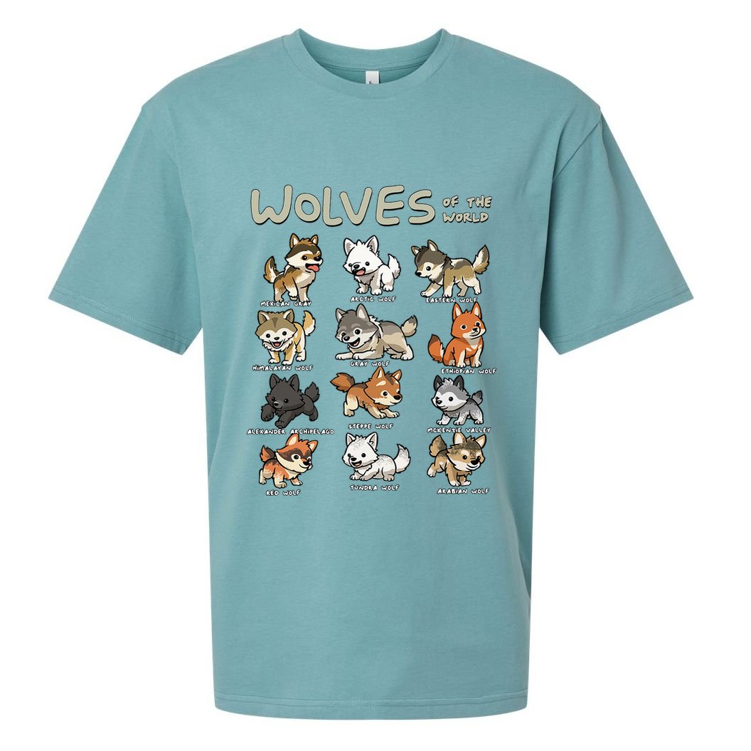 Chibi Wolf Wolves Animals Of The World Wolf Lover Sueded Cloud Jersey T-Shirt