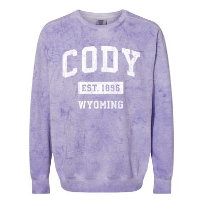 Cody Wyoming Wy Vintage Sports Established Design Colorblast Crewneck Sweatshirt