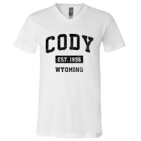 Cody Wyoming Wy Vintage Sports Established Design V-Neck T-Shirt