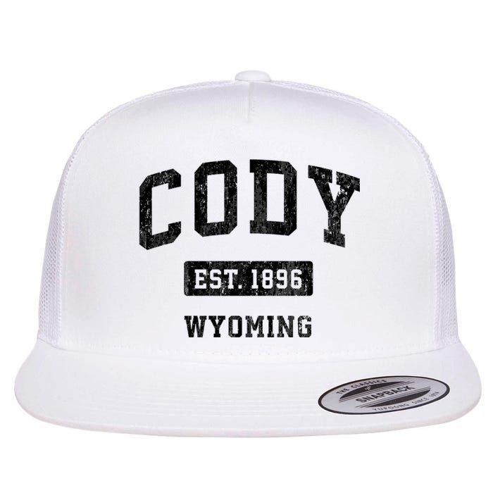 Cody Wyoming Wy Vintage Sports Established Design Flat Bill Trucker Hat