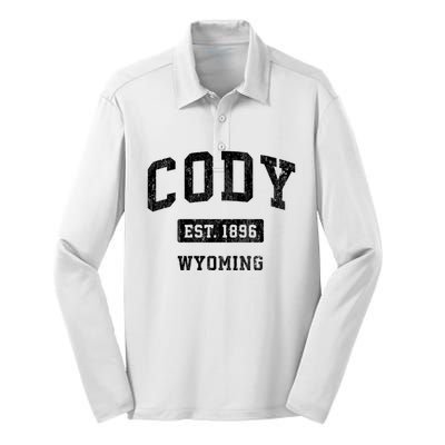 Cody Wyoming Wy Vintage Sports Established Design Silk Touch Performance Long Sleeve Polo