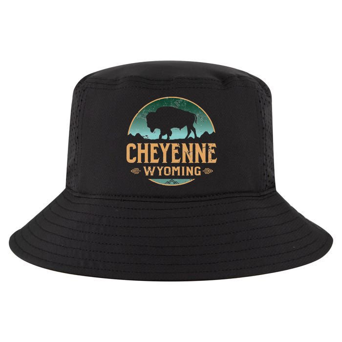 Cheyenne Wyoming WY Buffalo Bison Cool Comfort Performance Bucket Hat