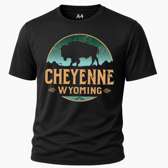 Cheyenne Wyoming WY Buffalo Bison Cooling Performance Crew T-Shirt