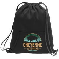 Cheyenne Wyoming WY Buffalo Bison Sweatshirt Cinch Pack Bag