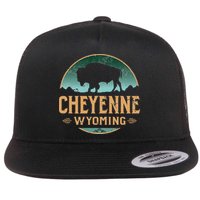 Cheyenne Wyoming WY Buffalo Bison Flat Bill Trucker Hat