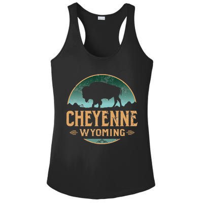 Cheyenne Wyoming WY Buffalo Bison Ladies PosiCharge Competitor Racerback Tank