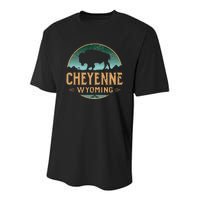 Cheyenne Wyoming WY Buffalo Bison Youth Performance Sprint T-Shirt