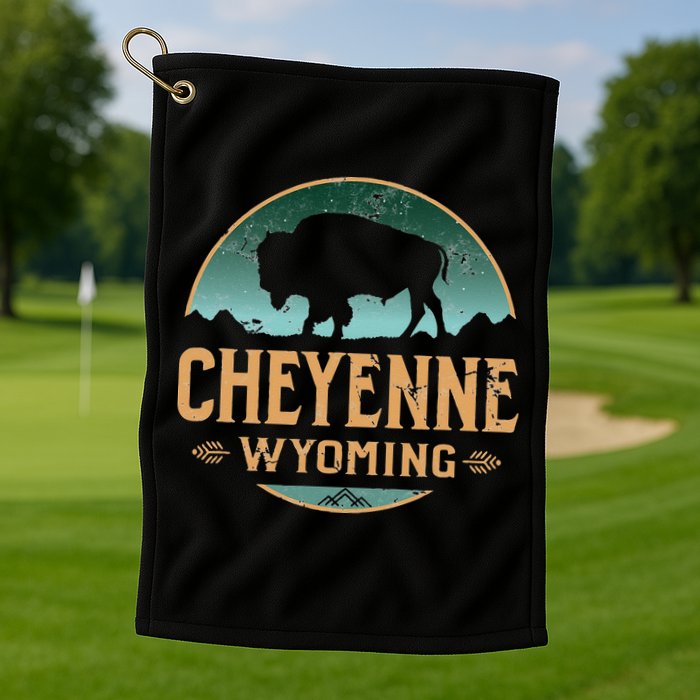 Cheyenne Wyoming WY Buffalo Bison Golf Towel