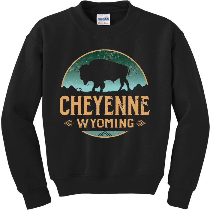 Cheyenne Wyoming WY Buffalo Bison Kids Sweatshirt