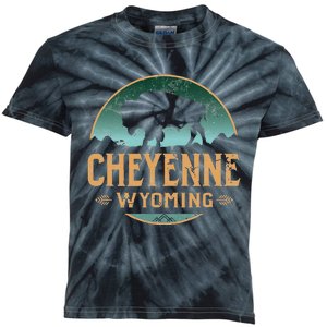 Cheyenne Wyoming WY Buffalo Bison Kids Tie-Dye T-Shirt