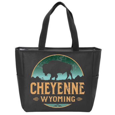 Cheyenne Wyoming WY Buffalo Bison Zip Tote Bag