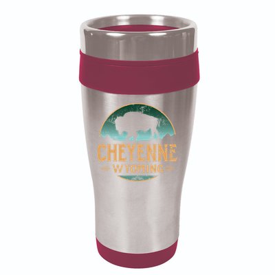 Cheyenne Wyoming WY Buffalo Bison 16oz Travel Tumbler