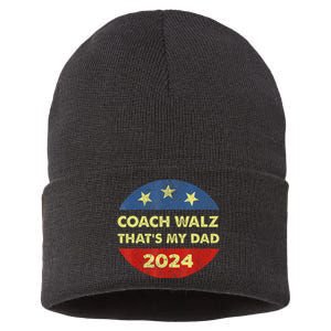 Coach Walz Waltz ThatS My Dad Harris Walz Waltz Election Sustainable Knit Beanie