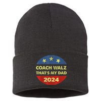 Coach Walz Waltz ThatS My Dad Harris Walz Waltz Election Sustainable Knit Beanie