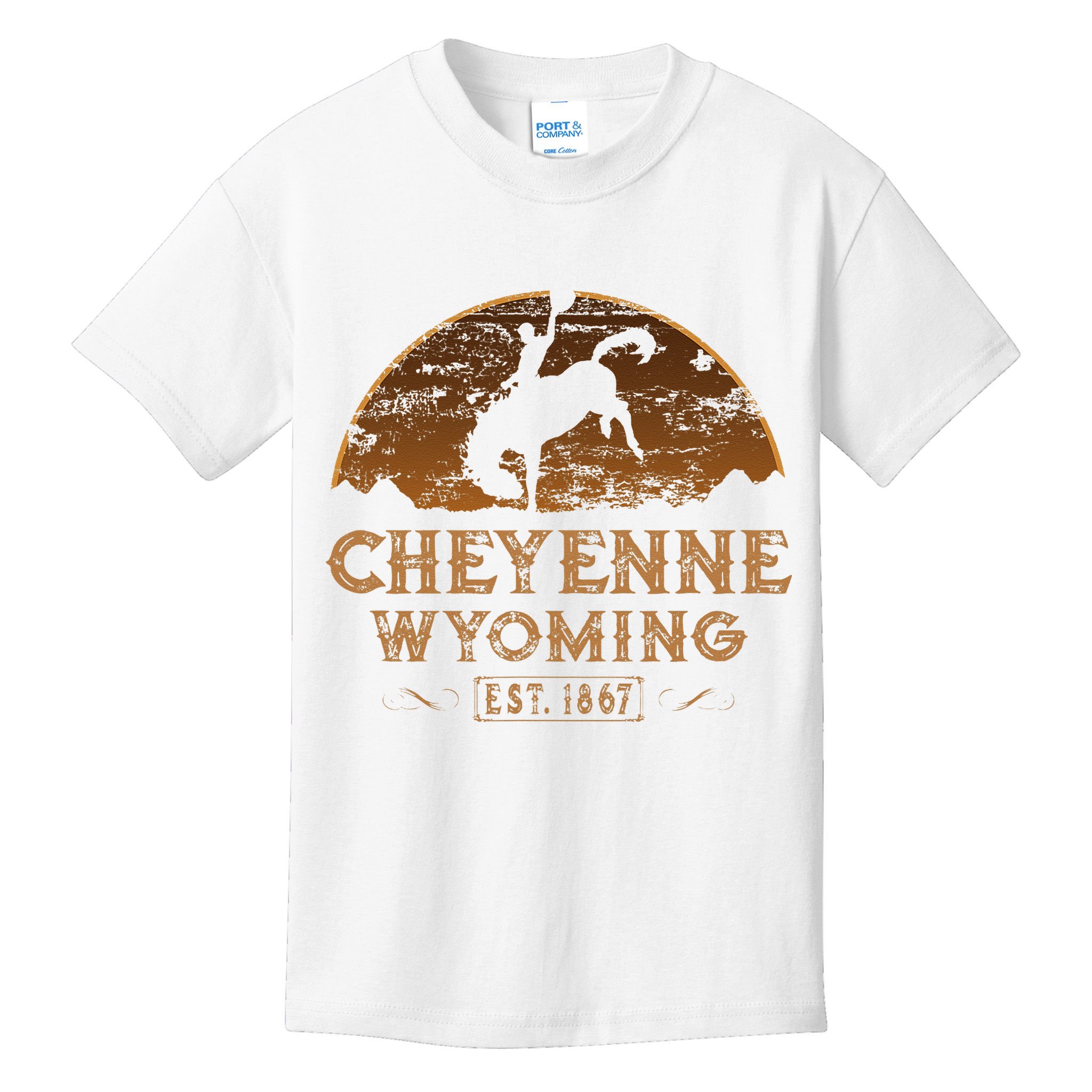 Cheyenne Wyoming WY Rodeo Cowboy Kids T-Shirt