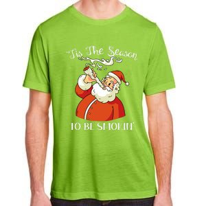 Christmas Weed With Santa Claus Smoking A Joint Funny Xmas Adult ChromaSoft Performance T-Shirt