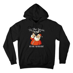 Christmas Weed With Santa Claus Smoking A Joint Funny Xmas Hoodie