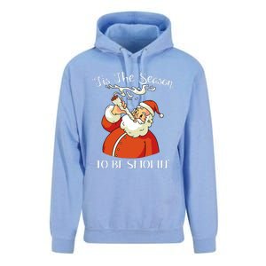 Christmas Weed With Santa Claus Smoking A Joint Funny Xmas Unisex Surf Hoodie