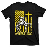 Christian Wrestling Wrestler American Usa Flag God Jesus T-Shirt