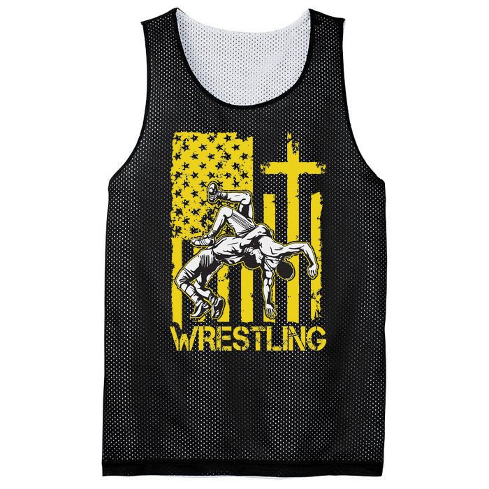 Christian Wrestling Wrestler American Usa Flag God Jesus Mesh Reversible Basketball Jersey Tank