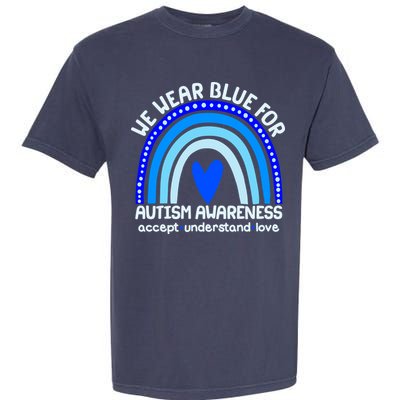 Cute We Wear Blue For Autism Awareness Accept Understand Love Garment-Dyed Heavyweight T-Shirt