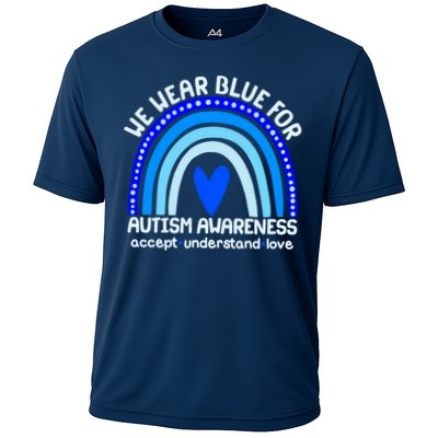 Cute We Wear Blue For Autism Awareness Accept Understand Love Performance Shirt