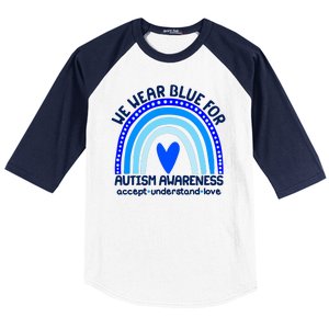 Cute We Wear Blue For Autism Awareness Accept Understand Love Baseball Sleeve Shirt