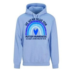 Cute We Wear Blue For Autism Awareness Accept Understand Love Unisex Surf Hoodie