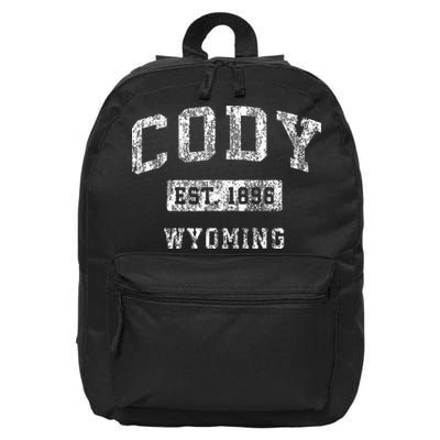 Cody Wyoming Wy Vintage Established Sports 16 in Basic Backpack