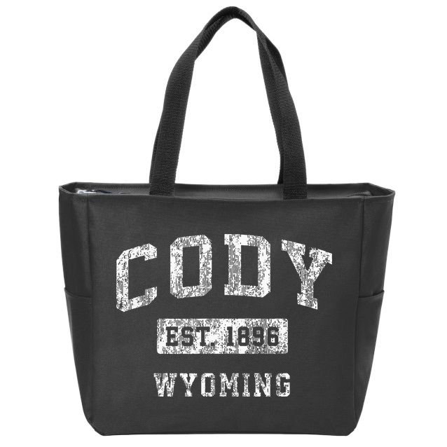 Cody Wyoming Wy Vintage Established Sports Zip Tote Bag