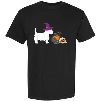 Cute Westie Wizard Hat Halloween Funny Dog Owner Costume Garment-Dyed Heavyweight T-Shirt