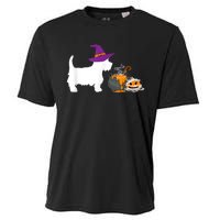 Cute Westie Wizard Hat Halloween Funny Dog Owner Costume Cooling Performance Crew T-Shirt