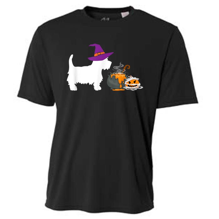 Cute Westie Wizard Hat Halloween Funny Dog Owner Costume Cooling Performance Crew T-Shirt