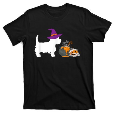 Cute Westie Wizard Hat Halloween Funny Dog Owner Costume T-Shirt