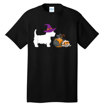 Cute Westie Wizard Hat Halloween Funny Dog Owner Costume Tall T-Shirt