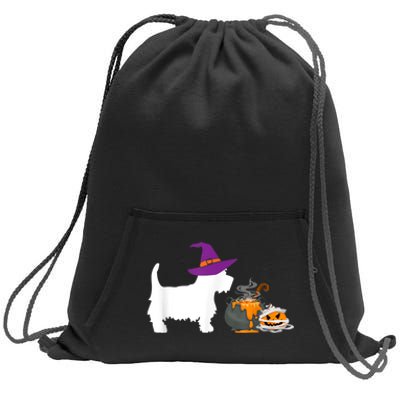 Cute Westie Wizard Hat Halloween Funny Dog Owner Costume Sweatshirt Cinch Pack Bag