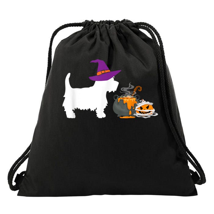 Cute Westie Wizard Hat Halloween Funny Dog Owner Costume Drawstring Bag