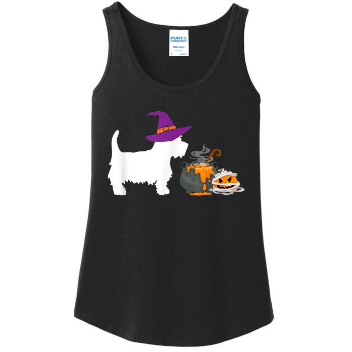 Cute Westie Wizard Hat Halloween Funny Dog Owner Costume Ladies Essential Tank