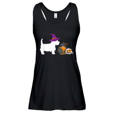 Cute Westie Wizard Hat Halloween Funny Dog Owner Costume Ladies Essential Flowy Tank